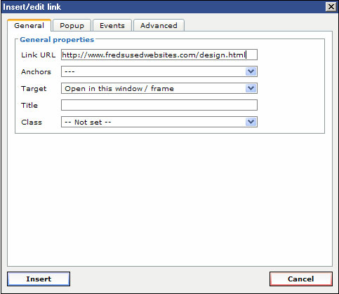 Edit link screen capture